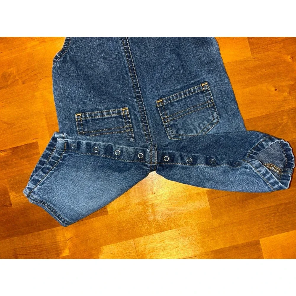 Old Navy “Baby” Boy Denim Long Pant Overalls Size 3-6 Months
